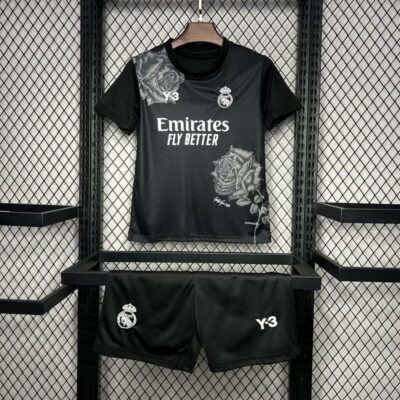 Y3 Real Madrid  24-25 Kids Kits Black Youth Apparels Jersey - Image 2