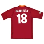 Serie A Roma Club Totti #10 Batistuta #18 Retro Jersey Home 2000-01 - Image 2