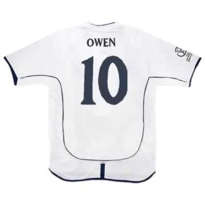 England  World Cup 2002 Retro Soccer Jersey Home - Image 5