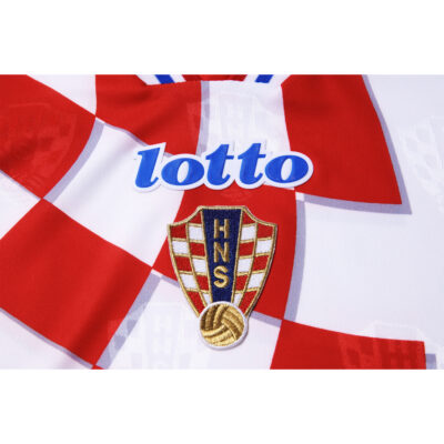 Croatia Nation Retro Men Jersey Home World Cup White 1998 - Image 4