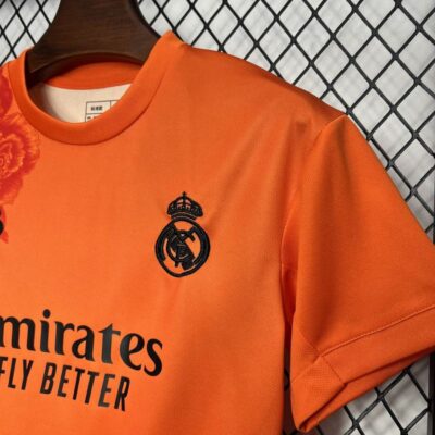 Y3 Real Madrid  24-25 Kids Kits Orange Children Sets Football Jersey - Image 5