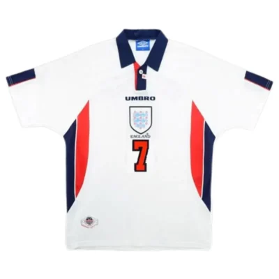 1998 World Cup England Home White Retro Jersey - Image 4