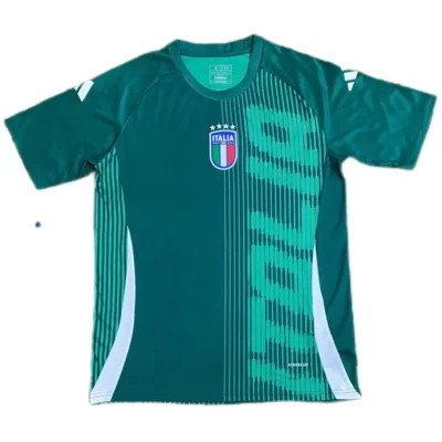 2024 Italy Nation Pre-Match Jersey Green Euro - Image 3