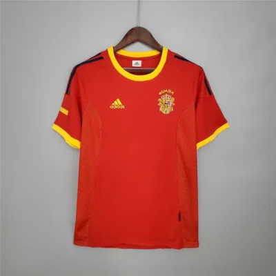 2002 Spain Nation Retro Jersey Home World Cup - Image 3