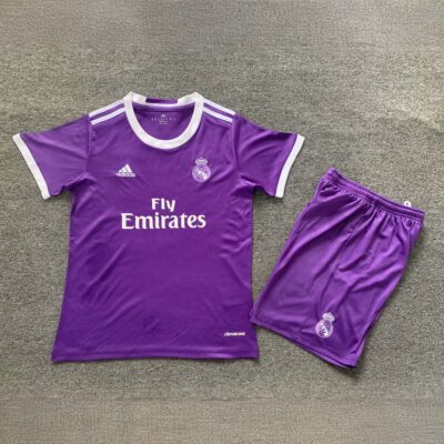 Real Madrid 16-17 Away Retro Kids Kits Children Sets Football Jersey - Image 5
