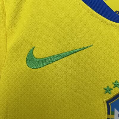 Kids Brazil Home Soccer Kits 2025 - Image 3