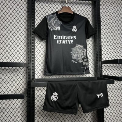 Y3 Real Madrid  24-25 Kids Kits Black Youth Apparels Jersey - Image 6