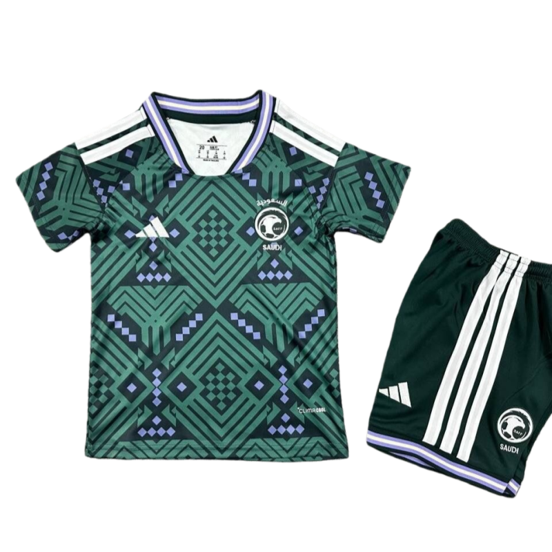 50a7d9056a.png 2026 Saudi Arabia World Cup Home Kids green Football jersey Kit Fan version - Image 1
