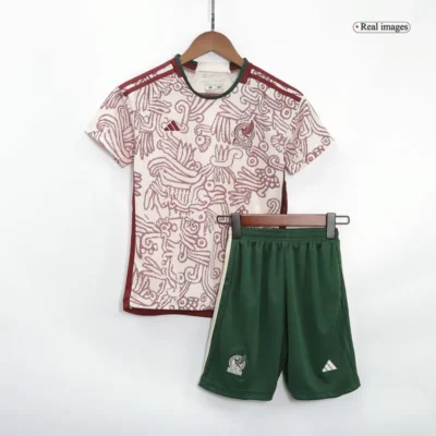 Mexico Kids World Cup 2022 Jersey Away Kit(Jersey+Shorts) - Image 11