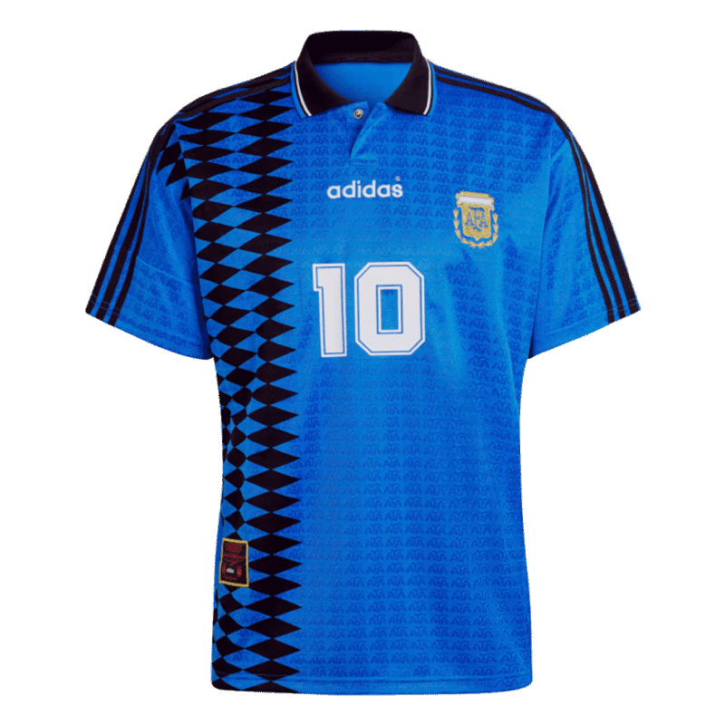 Retro Argentina Nation Jersey #10 Away Soccer Uniform Kids Kit 1994 - Image 2