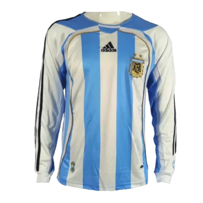 Retro Argentina World Cup 2006 Home Long Sleeve Jersey - Image 9