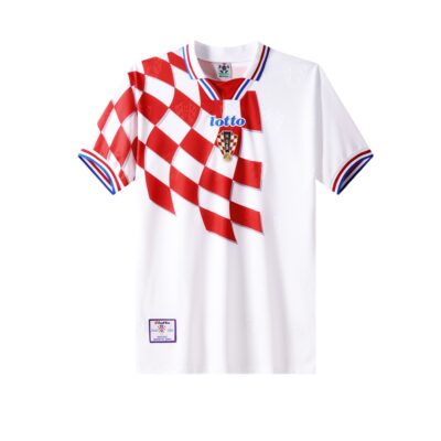 Croatia Nation Retro Men Jersey Home World Cup White 1998 - Image 2