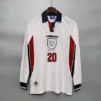 1998 England World Cup Home Retro Jersey Long Sleeve #7 BACKHAM #20 OWEN - Image 12