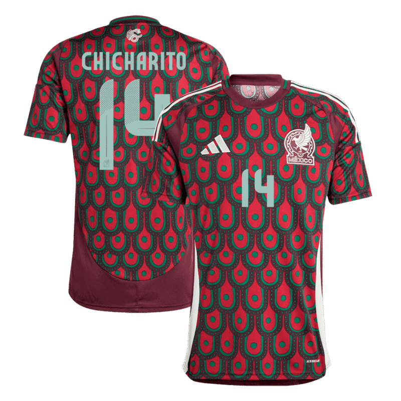 Mexico Adidas CHICHARITO #14 Copa América Soccer Jersey Home Custom Shirt 2024 - Image 1