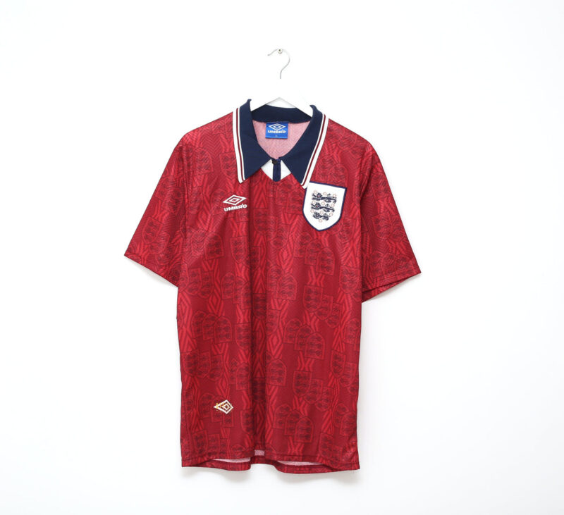 England Retro Soccer Jersey Away Shirt 1994 - Image 2