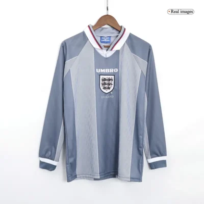 England Euro Cup 1996 Retro Away Long Sleeve Jersey - Image 3