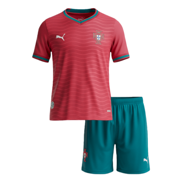 2026 Portugal World cup Home Kids Soccer Shirt Kit jersey+Shorts