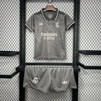 Real Madrid  24-25 Third Away Grey Kids Kits Jersey+Shorts - Image 2