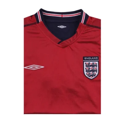 England World Cup 2002 Beckham #7 Retro Jersey Away - Image 5