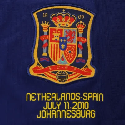 2010 Spain Nation Retro Soccer Jersey Away Long Sleeve Replica World Cup - Image 3