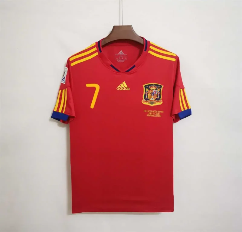 2010 Spain Nation Retro Jersey Home World Cup - Image 5