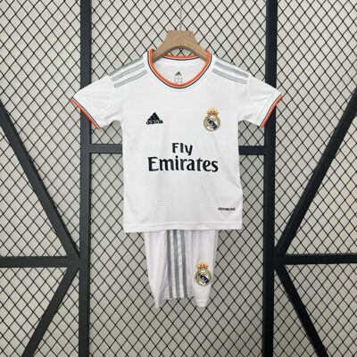 Real Madrid 13-14 Home Retro Kid Kits Children Sets Jersey - Image 2