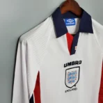 1998 England World Cup Home Retro Jersey Long Sleeve #7 BACKHAM #20 OWEN - Image 8