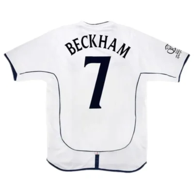 England  World Cup 2002 Retro Soccer Jersey Home - Image 3