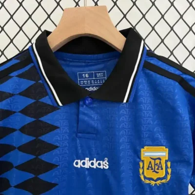 Retro Argentina Nation Jersey #10 Away Soccer Uniform Kids Kit 1994 - Image 7