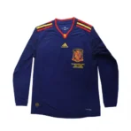 2010 Spain Nation Retro Soccer Jersey Away Long Sleeve Replica World Cup