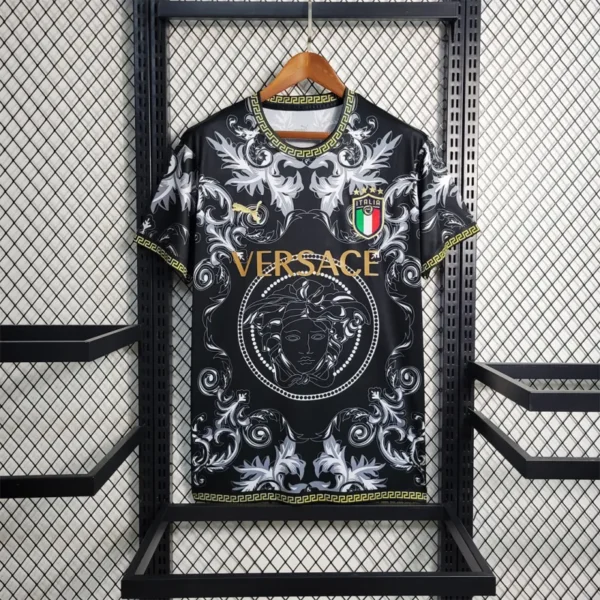 2023 Italy Nation VERSACE Special Edition Black Jersey