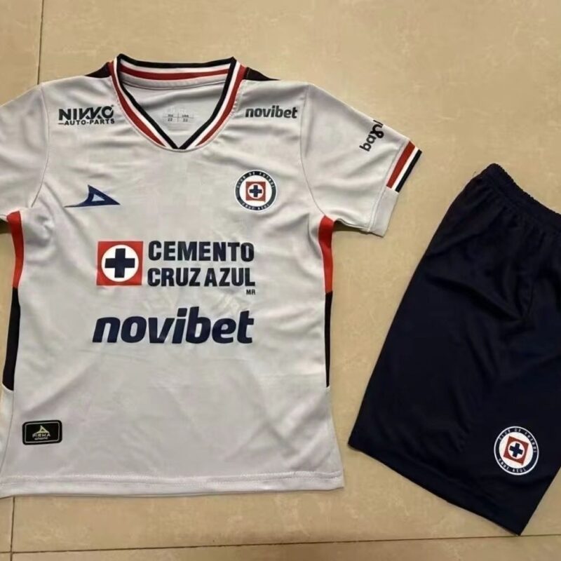 6bc7dfaa-372c-49ea-a1b2-cd3c73c4eefb 2025 Blue Cross away kids kit jersey - Image 1