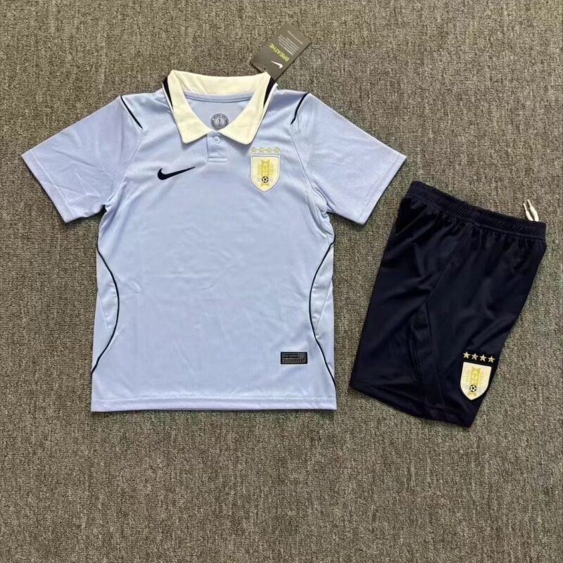 71a19427-2000-45b8-ad93-9a05598b8617 2026 World Cup Uruguay Home kids kit jersey - Image 1