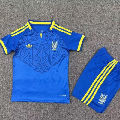 2026 Ukraine away kids kit jersey