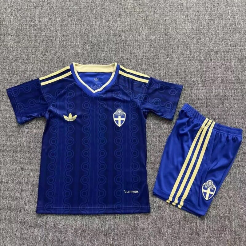 bbb9d9ab-b7a4-4c67-b978-7c4787f52936 2026 Sweden away kids kit jersey - Image 1