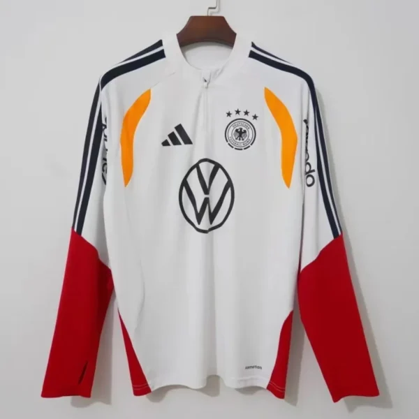 New White 26-27 Germany Fan Edition Top Training Half Pull Adult Autumn/Winter Zipper Football Long Sleeve