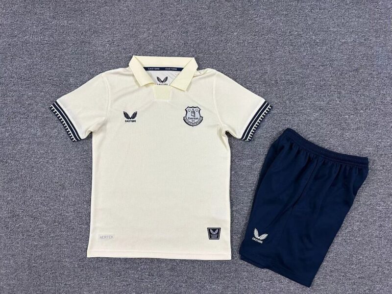 080f4db346c3bf8a0611ab321e2bfc9a 2025/2026 Everton Away kids kit jersey - Image 1