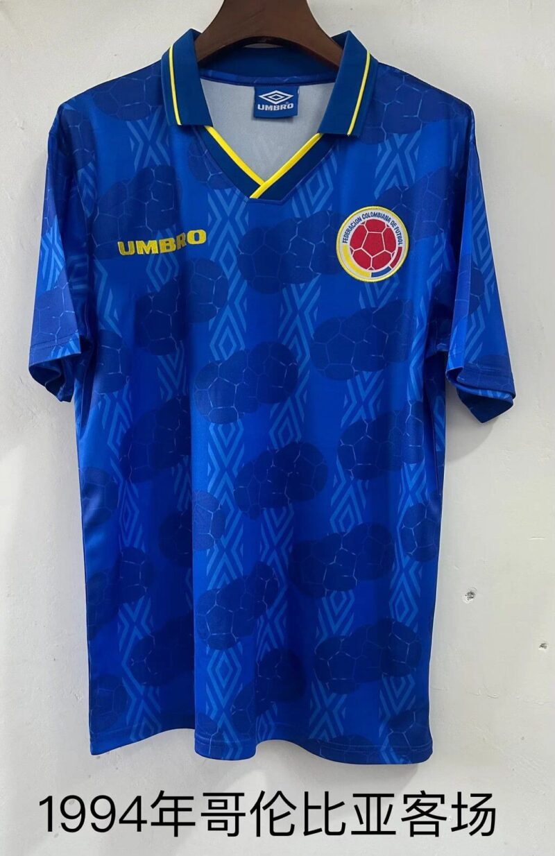 0d679ba3db557e7d1be442af958085ed 1994 Retro Colombia Away jersey - Image 1