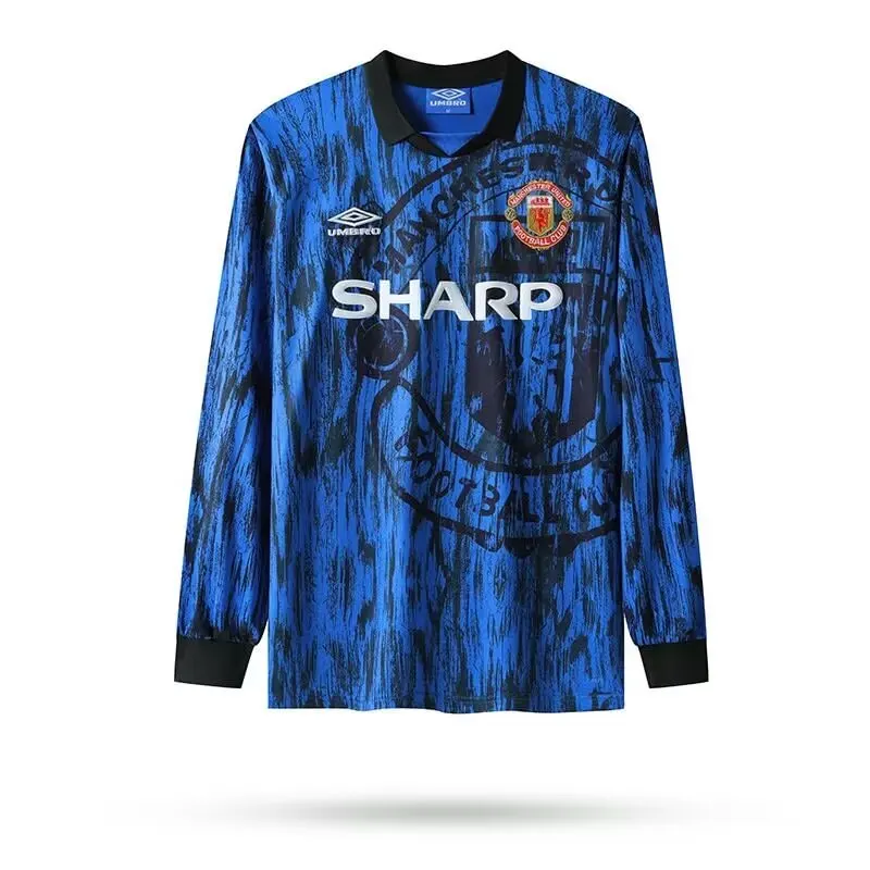 0e1d7fb4d94d5cd178df650e0ddafb8c 1992/1993 Retro Long Sleeve Manchester United Away jersey - Image 1