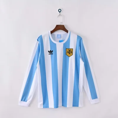 1987 Retro Long Sleeve Argentina Home jersey