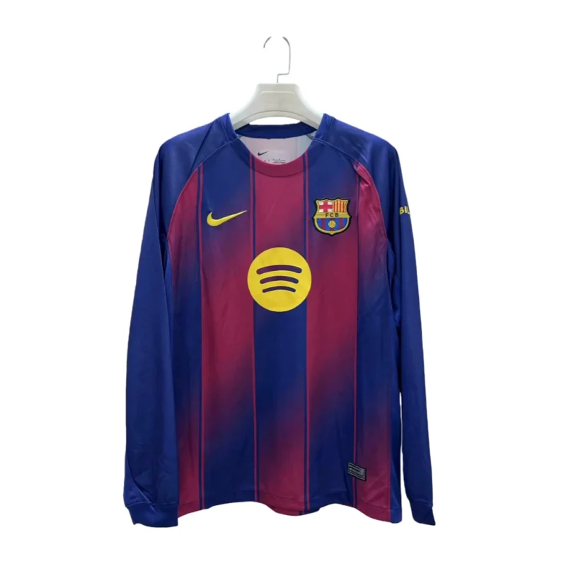 13566fb17a9fb80c750559a707e4e209 2025/2026 Long Sleeve Barcelona Home jersey - Image 1