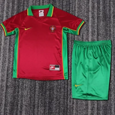 1998 Retro Portugal Home kids kit jersey