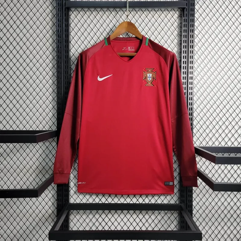 2016 Retro Long Sleeve Portugal Away jersey - Image 1