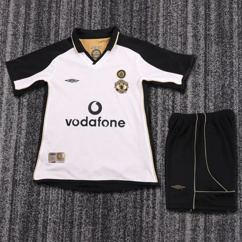 17ca5a7c07c44b7ec0411d3c92f05e0e 2001/2002 Retro Manchester United Commemorative Edition kids kit jersey - Image 1