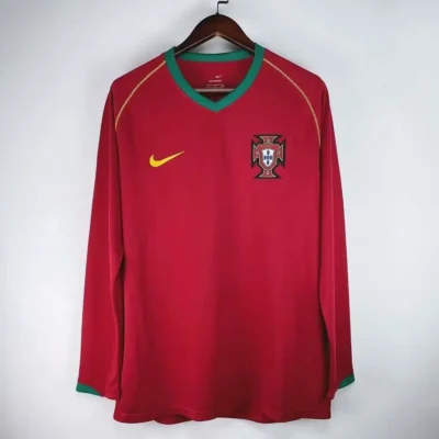 2006 Retro Long Sleeve Portugal Home jersey