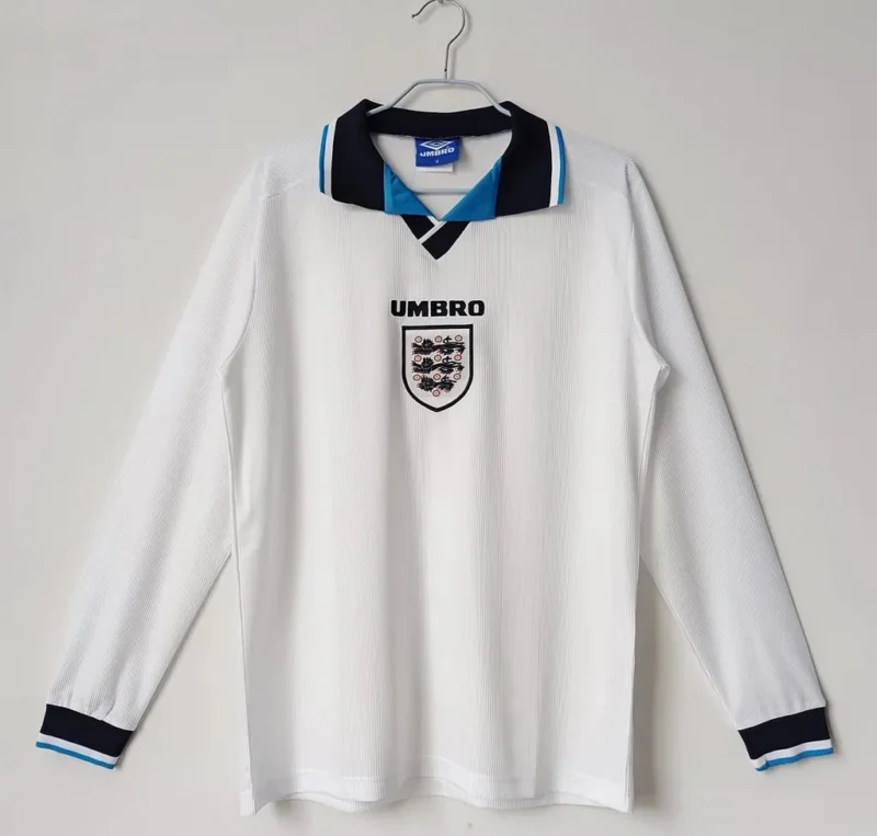 2cb53127c9e91e1981a469b60d5c123b 1996 Retro Long Sleeve England Home jersey - Image 1