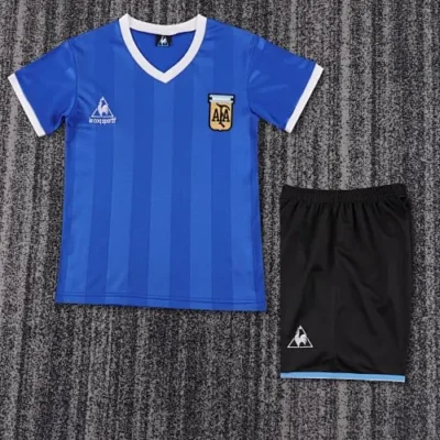 1986 Retro Argentina Away kids kit jersey