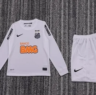 2013 Retro Long Sleeve Santos Home kids kit jersey