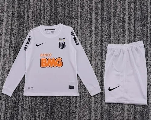 4c2f8095942f7d2970f29a231121d959 2013 Retro Long Sleeve Santos Home kids kit jersey - Image 1