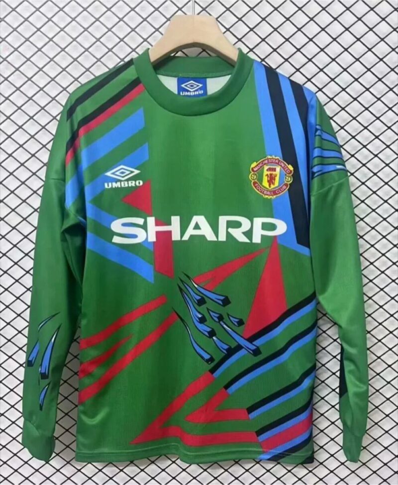 55feb0774c9e39f5d0358478be194521 1992/1993 Retro Long Sleeve Manchester United Goalkeeper jersey - Image 1